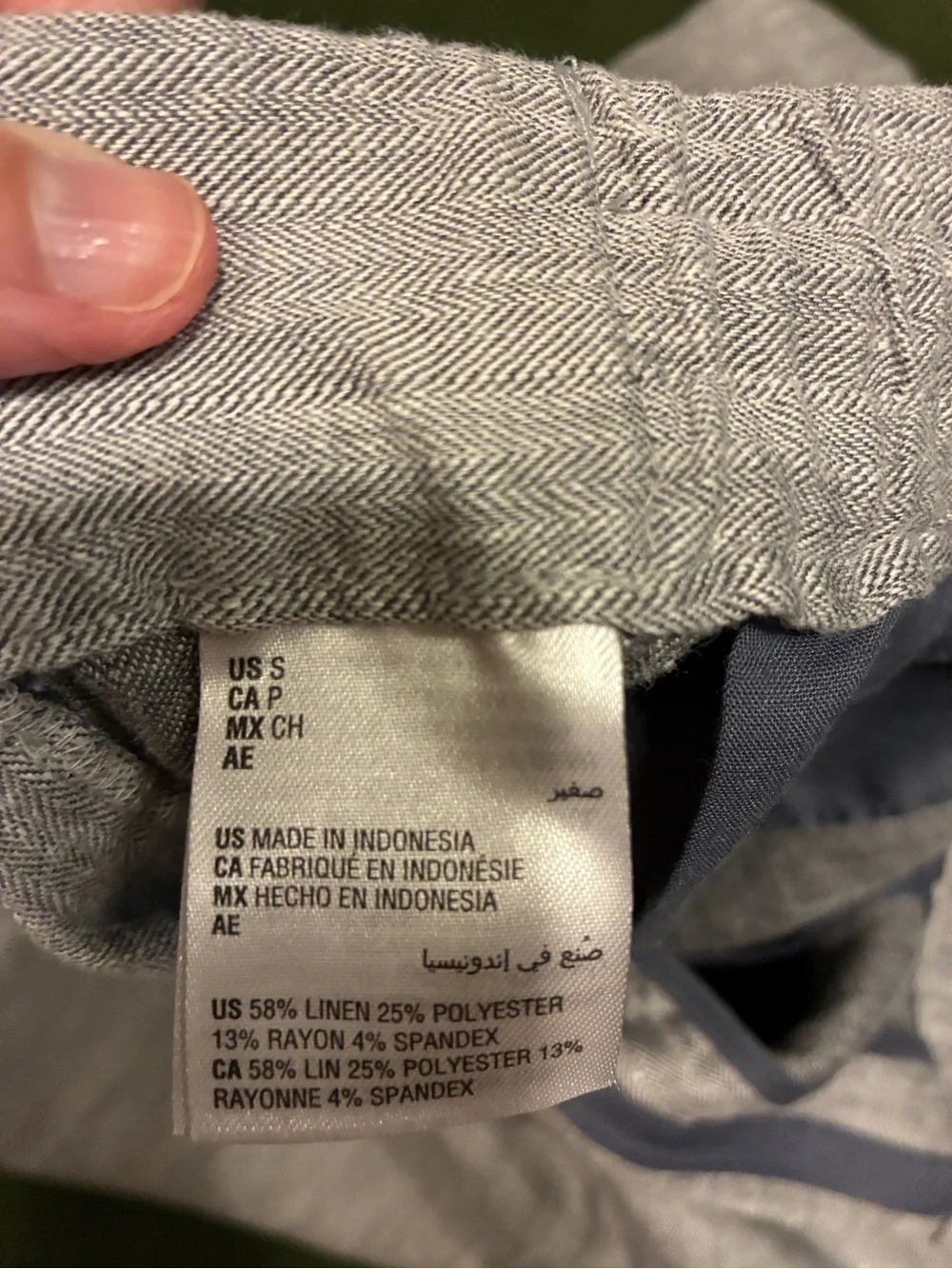 ALFANI Gray Linen-Blend Pants/Trousers Lightweight Drawstring